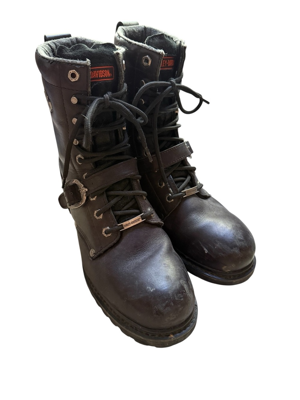 Harley-Davidson Men's Black Leather Lace-Up Motorcycle Boots size 11